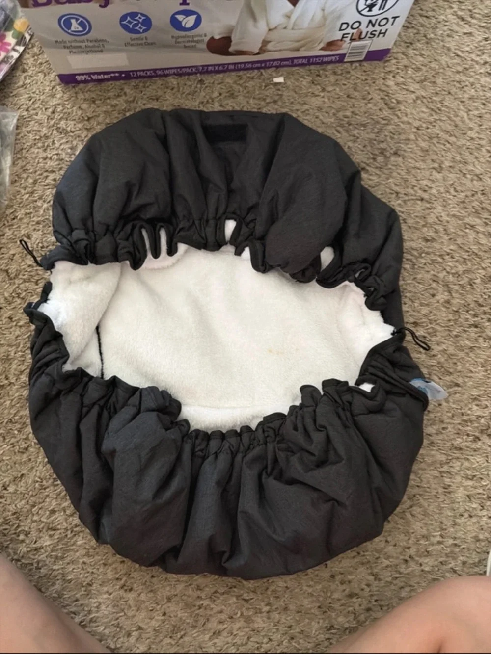 Fleece car seat carrier cover